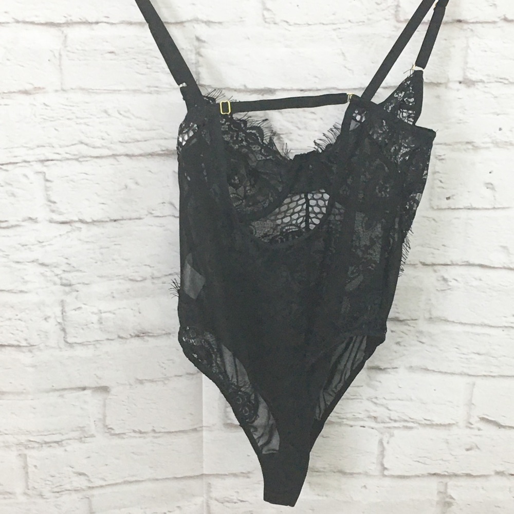 Tic Toc Lingerie black lace bodysuit NWOT Small S